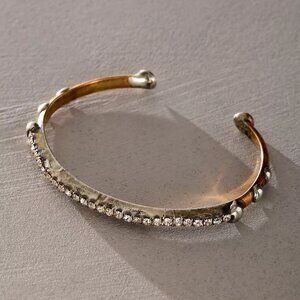 FREE PEOPLE x Robindira Unsworth Mikal Winn Tennis Cuff In Clear Crystal NWT